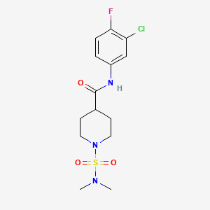 molecular formula C14H19ClFN3O3S B4435534 N-(3-chloro-4-fluorophenyl)-1-[(dimethylamino)sulfonyl]-4-piperidinecarboxamide 