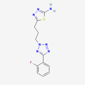 molecular formula C12H12FN7S B4435544 5-{3-[5-(2-fluorophenyl)-2H-tetrazol-2-yl]propyl}-1,3,4-thiadiazol-2-amine 
