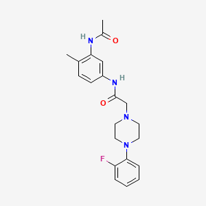 molecular formula C21H25FN4O2 B4435549 N-[3-(acetylamino)-4-methylphenyl]-2-[4-(2-fluorophenyl)-1-piperazinyl]acetamide 