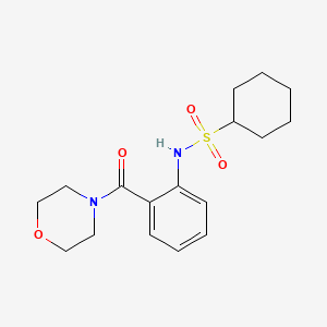 molecular formula C17H24N2O4S B4435566 N-[2-(4-morpholinylcarbonyl)phenyl]cyclohexanesulfonamide 