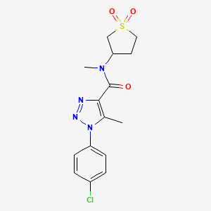 molecular formula C15H17ClN4O3S B4435591 1-(4-chlorophenyl)-N-(1,1-dioxidotetrahydro-3-thienyl)-N,5-dimethyl-1H-1,2,3-triazole-4-carboxamide 