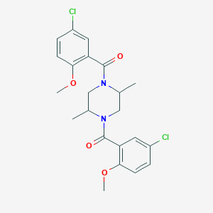 molecular formula C22H24Cl2N2O4 B443561 1,4-Bis(5-chloro-2-methoxybenzoyl)-2,5-dimethylpiperazine 
