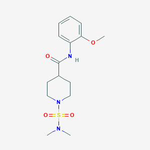 molecular formula C15H23N3O4S B4435648 1-[(dimethylamino)sulfonyl]-N-(2-methoxyphenyl)-4-piperidinecarboxamide 