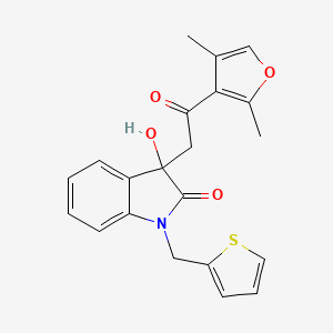 molecular formula C21H19NO4S B4435656 3-[2-(2,4-dimethyl-3-furyl)-2-oxoethyl]-3-hydroxy-1-(2-thienylmethyl)-1,3-dihydro-2H-indol-2-one 