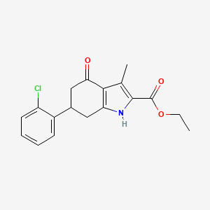 ethyl 6-(2-chlorophenyl)-3-methyl-4-oxo-4,5,6,7-tetrahydro-1H-indole-2-carboxylate