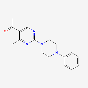 molecular formula C17H20N4O B4435684 1-[4-methyl-2-(4-phenyl-1-piperazinyl)-5-pyrimidinyl]ethanone 