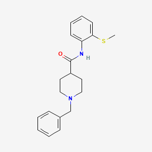 molecular formula C20H24N2OS B4435706 1-benzyl-N-[2-(methylthio)phenyl]-4-piperidinecarboxamide 