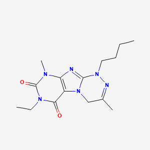 molecular formula C15H22N6O2 B4435720 1-butyl-7-ethyl-3,9-dimethyl-1,4-dihydro[1,2,4]triazino[3,4-f]purine-6,8(7H,9H)-dione 