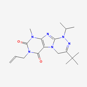 molecular formula C18H26N6O2 B4435736 7-allyl-3-tert-butyl-1-isopropyl-9-methyl-1,4-dihydro[1,2,4]triazino[3,4-f]purine-6,8(7H,9H)-dione 