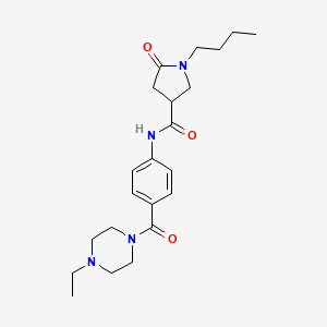 1-butyl-N-{4-[(4-ethyl-1-piperazinyl)carbonyl]phenyl}-5-oxo-3-pyrrolidinecarboxamide