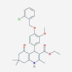 molecular formula C29H32ClNO5 B443576 Ethyl 4-{4-[(2-chlorobenzyl)oxy]-3-methoxyphenyl}-2,7,7-trimethyl-5-oxo-1,4,5,6,7,8-hexahydro-3-quinolinecarboxylate 