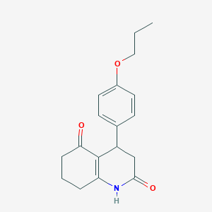 molecular formula C18H21NO3 B4435782 4-(4-propoxyphenyl)-4,6,7,8-tetrahydro-2,5(1H,3H)-quinolinedione 