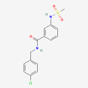 molecular formula C15H15ClN2O3S B4435786 N-(4-chlorobenzyl)-3-[(methylsulfonyl)amino]benzamide 