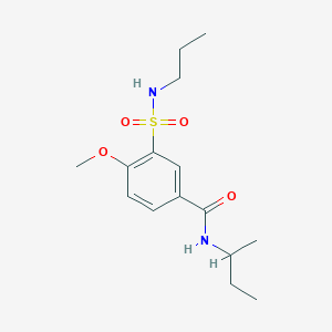 molecular formula C15H24N2O4S B4435792 N-(sec-butyl)-4-methoxy-3-[(propylamino)sulfonyl]benzamide 