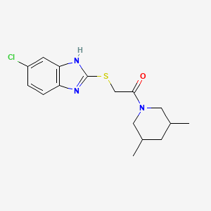 molecular formula C16H20ClN3OS B4435799 6-chloro-2-{[2-(3,5-dimethyl-1-piperidinyl)-2-oxoethyl]thio}-1H-benzimidazole 