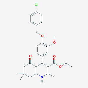 molecular formula C29H32ClNO5 B443580 Ethyl 4-{4-[(4-chlorobenzyl)oxy]-3-methoxyphenyl}-2,7,7-trimethyl-5-oxo-1,4,5,6,7,8-hexahydroquinoline-3-carboxylate 