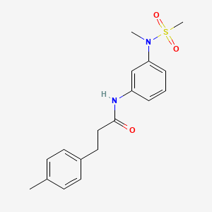 molecular formula C18H22N2O3S B4435835 N-{3-[methyl(methylsulfonyl)amino]phenyl}-3-(4-methylphenyl)propanamide 