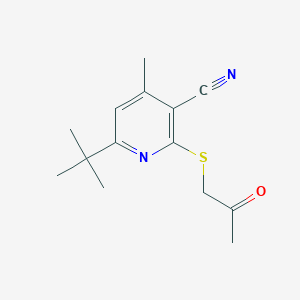 molecular formula C14H18N2OS B443585 6-Tert-butyl-4-methyl-2-[(2-oxopropyl)sulfanyl]pyridine-3-carbonitrile 