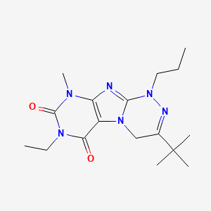 molecular formula C17H26N6O2 B4435858 3-tert-butyl-7-ethyl-9-methyl-1-propyl-1,4-dihydro[1,2,4]triazino[3,4-f]purine-6,8(7H,9H)-dione 