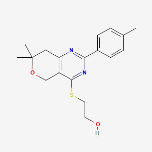2-{[7,7-dimethyl-2-(4-methylphenyl)-7,8-dihydro-5H-pyrano[4,3-d]pyrimidin-4-yl]thio}ethanol