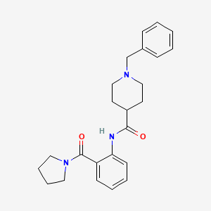 molecular formula C24H29N3O2 B4435897 1-benzyl-N-[2-(1-pyrrolidinylcarbonyl)phenyl]-4-piperidinecarboxamide 