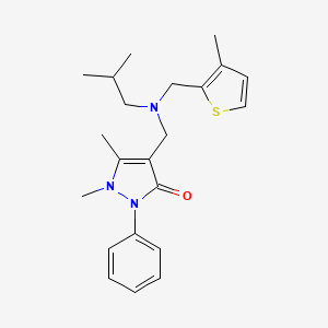 molecular formula C22H29N3OS B4435915 4-({isobutyl[(3-methyl-2-thienyl)methyl]amino}methyl)-1,5-dimethyl-2-phenyl-1,2-dihydro-3H-pyrazol-3-one 