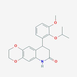 molecular formula C21H23NO5 B4435922 9-(2-isopropoxy-3-methoxyphenyl)-2,3,8,9-tetrahydro[1,4]dioxino[2,3-g]quinolin-7(6H)-one 
