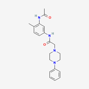 molecular formula C21H26N4O2 B4435928 N-[3-(acetylamino)-4-methylphenyl]-2-(4-phenyl-1-piperazinyl)acetamide 