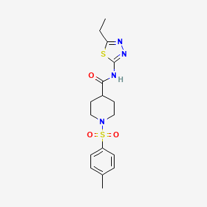 molecular formula C17H22N4O3S2 B4435950 N-(5-ethyl-1,3,4-thiadiazol-2-yl)-1-[(4-methylphenyl)sulfonyl]-4-piperidinecarboxamide 