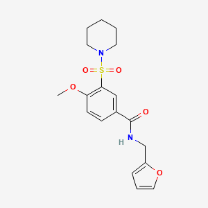 molecular formula C18H22N2O5S B4435955 N-(2-furylmethyl)-4-methoxy-3-(1-piperidinylsulfonyl)benzamide 