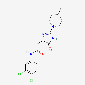 molecular formula C17H20Cl2N4O2 B4435969 N-(3,4-dichlorophenyl)-2-[2-(4-methyl-1-piperidinyl)-5-oxo-4,5-dihydro-1H-imidazol-4-yl]acetamide 