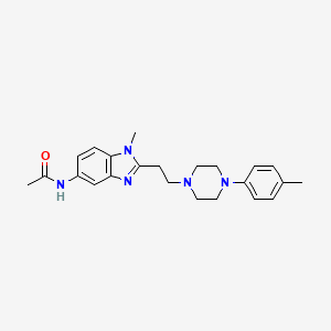 molecular formula C23H29N5O B4435975 N-(1-methyl-2-{2-[4-(4-methylphenyl)-1-piperazinyl]ethyl}-1H-benzimidazol-5-yl)acetamide 