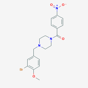 molecular formula C19H20BrN3O4 B443599 [4-(3-BROMO-4-METHOXYBENZYL)PIPERAZINO](4-NITROPHENYL)METHANONE 