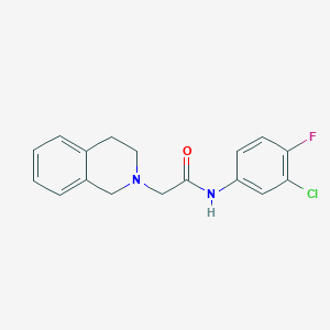 molecular formula C17H16ClFN2O B4436010 N-(3-chloro-4-fluorophenyl)-2-(3,4-dihydro-2(1H)-isoquinolinyl)acetamide 