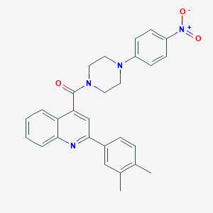molecular formula C28H26N4O3 B443602 2-(3,4-Dimethylphenyl)-4-[(4-{4-nitrophenyl}-1-piperazinyl)carbonyl]quinoline 