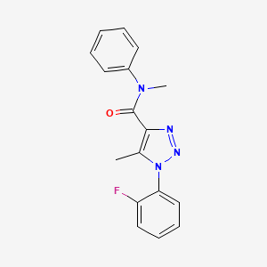 molecular formula C17H15FN4O B4436033 1-(2-fluorophenyl)-N,5-dimethyl-N-phenyl-1H-1,2,3-triazole-4-carboxamide 