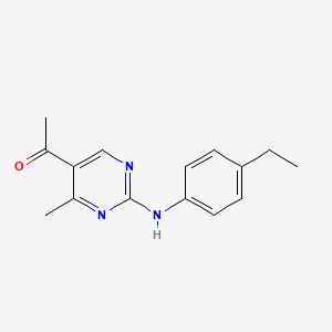 molecular formula C15H17N3O B4436039 1-{2-[(4-ethylphenyl)amino]-4-methyl-5-pyrimidinyl}ethanone 