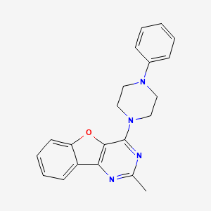 2-methyl-4-(4-phenyl-1-piperazinyl)[1]benzofuro[3,2-d]pyrimidine