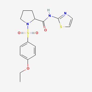 molecular formula C16H19N3O4S2 B4436056 1-[(4-ethoxyphenyl)sulfonyl]-N-1,3-thiazol-2-ylprolinamide 