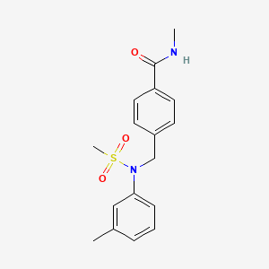 molecular formula C17H20N2O3S B4436066 N-methyl-4-{[(3-methylphenyl)(methylsulfonyl)amino]methyl}benzamide 