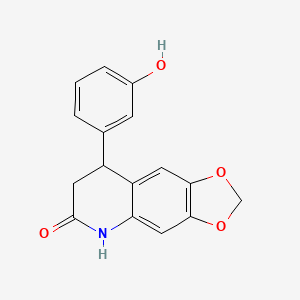 molecular formula C16H13NO4 B4436071 8-(3-hydroxyphenyl)-7,8-dihydro[1,3]dioxolo[4,5-g]quinolin-6(5H)-one 