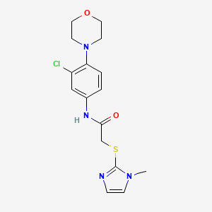 molecular formula C16H19ClN4O2S B4436090 N-[3-chloro-4-(4-morpholinyl)phenyl]-2-[(1-methyl-1H-imidazol-2-yl)thio]acetamide 