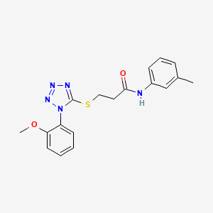 molecular formula C18H19N5O2S B4436110 3-{[1-(2-methoxyphenyl)-1H-tetrazol-5-yl]thio}-N-(3-methylphenyl)propanamide 