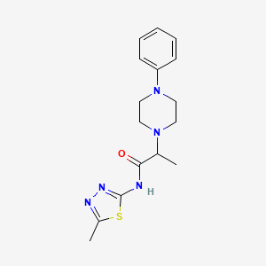 molecular formula C16H21N5OS B4436121 N-(5-methyl-1,3,4-thiadiazol-2-yl)-2-(4-phenyl-1-piperazinyl)propanamide 