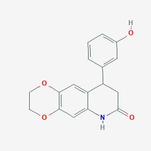 molecular formula C17H15NO4 B4436128 9-(3-hydroxyphenyl)-2,3,8,9-tetrahydro[1,4]dioxino[2,3-g]quinolin-7(6H)-one 