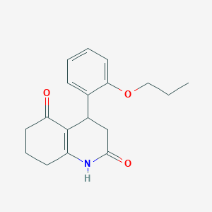 molecular formula C18H21NO3 B4436141 4-(2-propoxyphenyl)-4,6,7,8-tetrahydro-2,5(1H,3H)-quinolinedione 