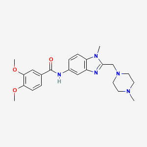 molecular formula C23H29N5O3 B4436181 3,4-dimethoxy-N-{1-methyl-2-[(4-methyl-1-piperazinyl)methyl]-1H-benzimidazol-5-yl}benzamide 