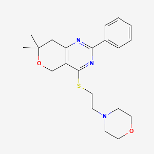 7,7-dimethyl-4-{[2-(4-morpholinyl)ethyl]thio}-2-phenyl-7,8-dihydro-5H-pyrano[4,3-d]pyrimidine