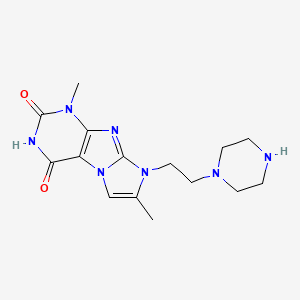 molecular formula C15H21N7O2 B4436190 1,7-dimethyl-8-[2-(1-piperazinyl)ethyl]-1H-imidazo[2,1-f]purine-2,4(3H,8H)-dione 