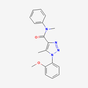 molecular formula C18H18N4O2 B4436196 1-(2-methoxyphenyl)-N,5-dimethyl-N-phenyl-1H-1,2,3-triazole-4-carboxamide 